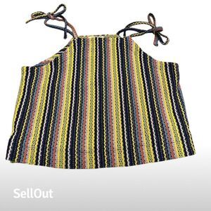Madewell‎ Women's Tie-Shoulder Tank Top Multicolor Striped Size L